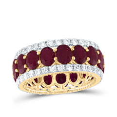 14K Yellow Gold 1 3/4 CTW-Natural Diamond 7 7/8 CTW-Ov-Ru Natural Gemstone Band 4.52 Gram