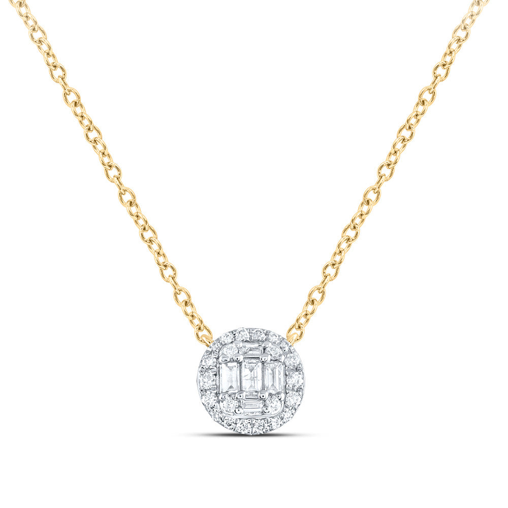 1/4CTW-DIA ANA M FASHION ROUND NECKLACE(18 INCH)