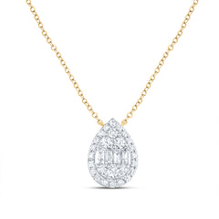 1/2 CTW-DIA ANA M FASHION PEAR NECKLACE(18 INCH)