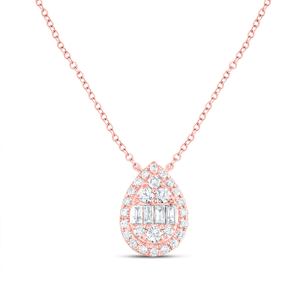 1/2 CTW-DIA ANA M FASHION PEAR NECKLACE(18 INCH)