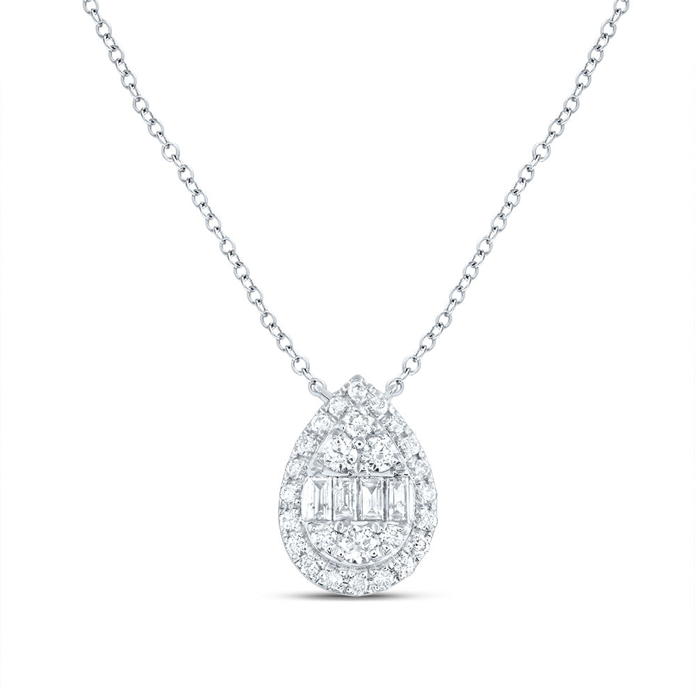 1/2 CTW-DIA ANA M FASHION PEAR NECKLACE(18 INCH)
