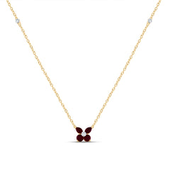 0.02CTW-DIA ANA M 1/5CTW-MQ-RU, 1/5CTW RD-RU NAT GEM NECKLACE (18 INCH)