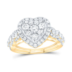 1 1/3CTW-DIA ANA M HEART SINGLE HALO ENGAEMENT RING
