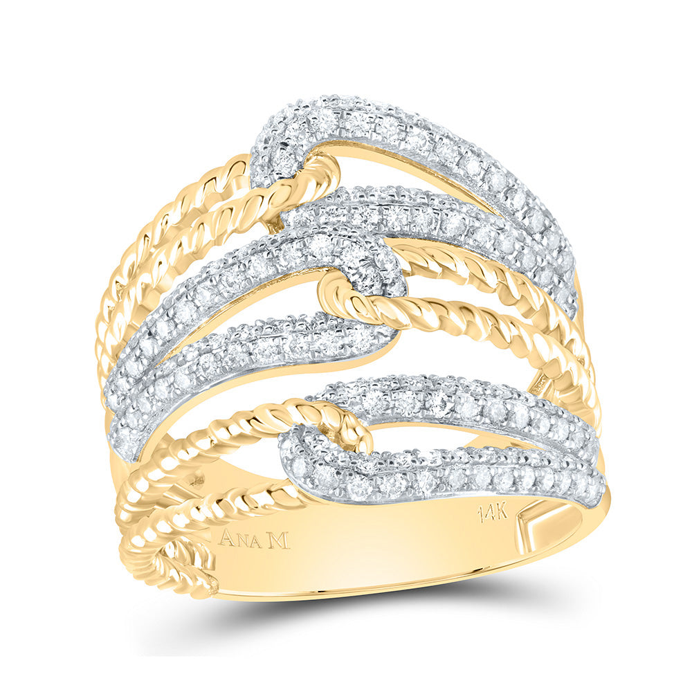 14K Yellow Gold 3/4 CTW-Natural Diamond Fashion Ring 6.19 Gram
