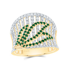1CTW-DIA ANA M 1/3CTW-RD-EM NAT GEM RING