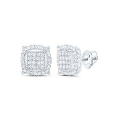 3/8CTW-DIA P1 CUSHION MENS STUD EARRING