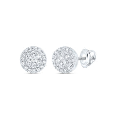 1/4CTW DIA NK ROUND FLOWER STUD EARRING