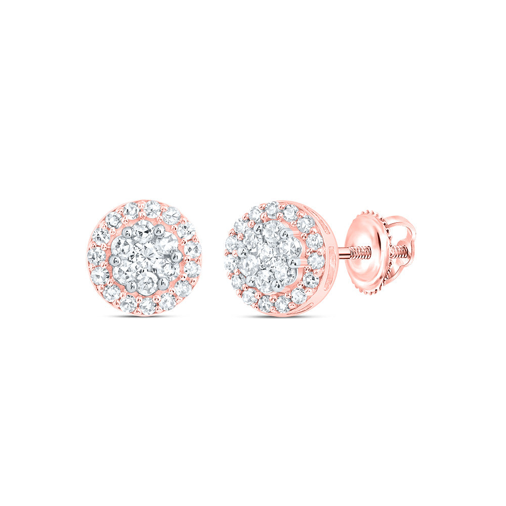 1/4CTW DIA NK ROUND FLOWER STUD EARRING
