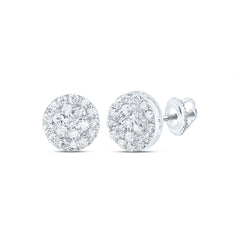 3/4CTW DIA NK ROUND FLOWER STUD EARRING