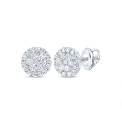 1CTW DIA NK ROUND FLOWER STUD EARRING