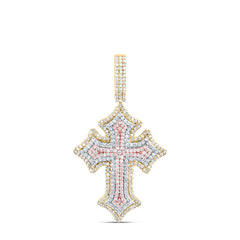 1 3/4CTW-DIA NK CROSS MENS CHARM