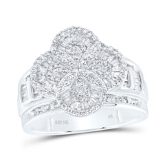 1CTW-DIA NK FASHION CLOVER RING
