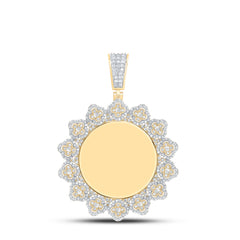 10K Yellow Gold 1 1/2 CTW-Natural Diamond Memory Round Clover Mens Charm 7.38 Gram