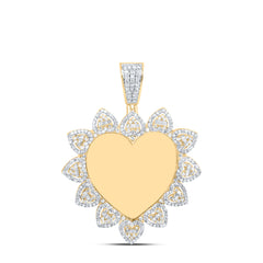 1 1/3CTW-DIA NK FANUK MEMORY HEART MENS CHARM