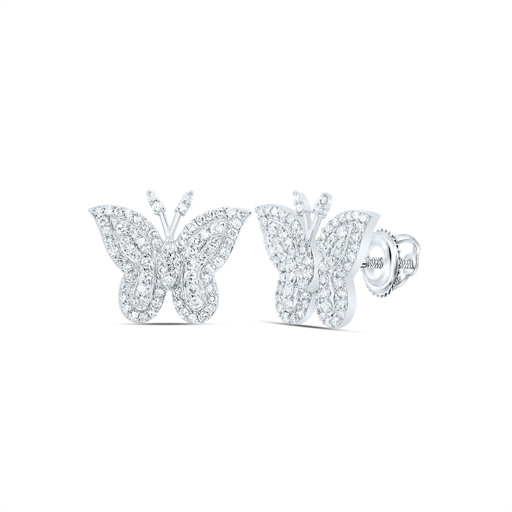 1/2CTW-DIA NK FASHION BUTTERFLY STUD EARRING