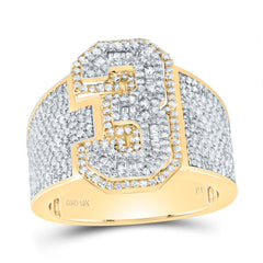 1 1/2CTW-DIA P1 NUMBER "3" MEN'S RING