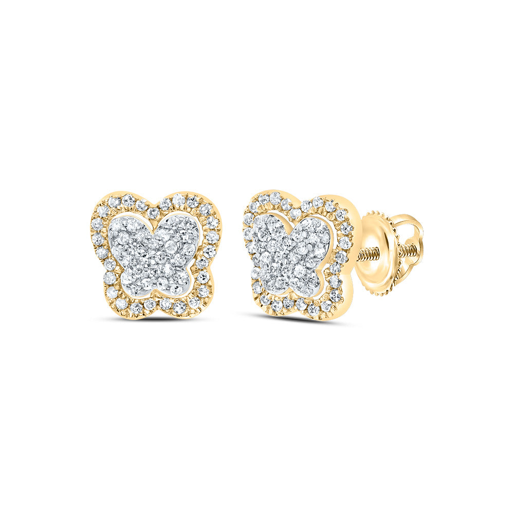 1/4CTW-DIA P1 GIFT BUTTERFLY STUD EARRING
