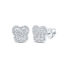 10K White Gold 1/4 CTW-Natural Diamond Gift Butterfly Stud Earring 1.50 Gram