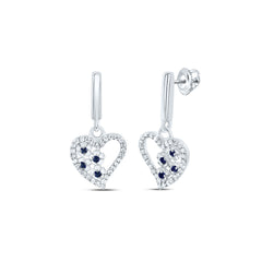 1/5CTW-DIA NK 1/20CTW-RD-BS NAT GEM HEART DANGLING EARRING