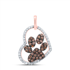 1/4CTW-DIA P1 GIFT COGNAC NATURAL DIAMOND HEART PAW PENDANT