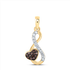 1/8CTW-DIA P1 GIFT COGNAC NATURAL  DIAMOND INFINITY HEART PENDANT