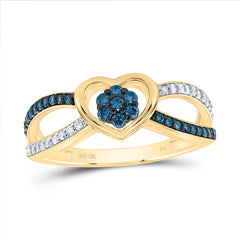 1/3CTW-DIA P1 GIFT BLUE DIAMOND HEART RING