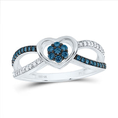 1/3CTW-DIA P1 GIFT BLUE DIAMOND HEART RING