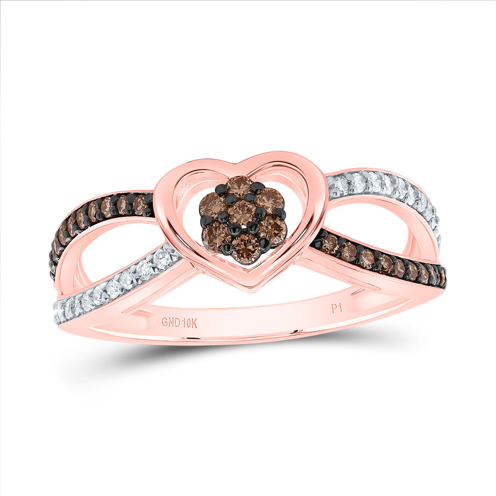 1/3CTW-DIA P1 GIFT COGNAC NATURAL DIAMOND HEART RING