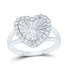 1/2CTW-DIA NK VIRGIN MOTHER MARY HEART LADIES RING
