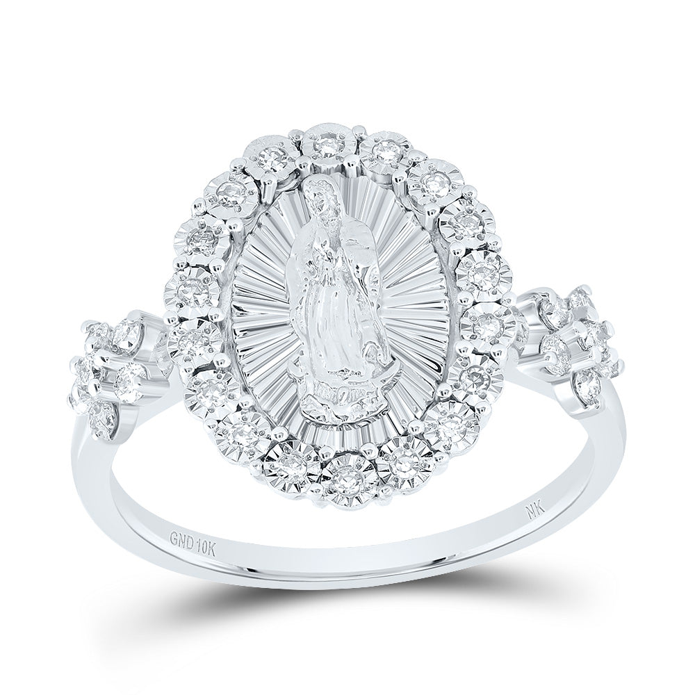1/4CTW-DIA NK VIRGIN MOTHER MARY OVAL LADIES  RING