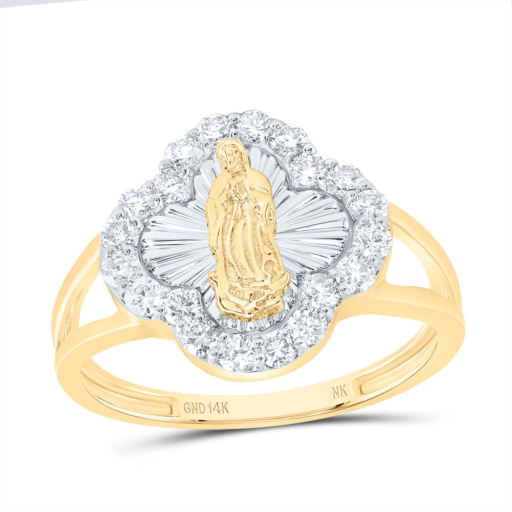 1/2CTW-DIA NK FASHION VIRGIN MOTHER MARY CLOVER LADIES RING
