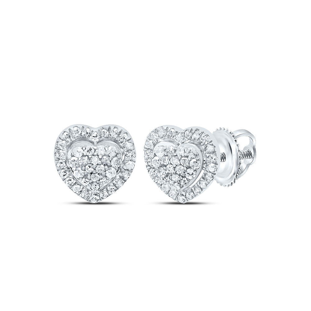 1/4CTW-DIA P1 GIFT HEART STUD EARRING
