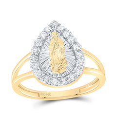1/2CTW-DIA NK FASHION VIRGIN MOTHER MARY PEAR LADIES RING