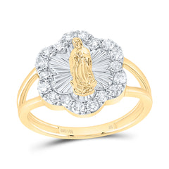 1/2CTW-DIA NK FASHION VIRGIN MOTHER MARY FLOWER LADIES RING