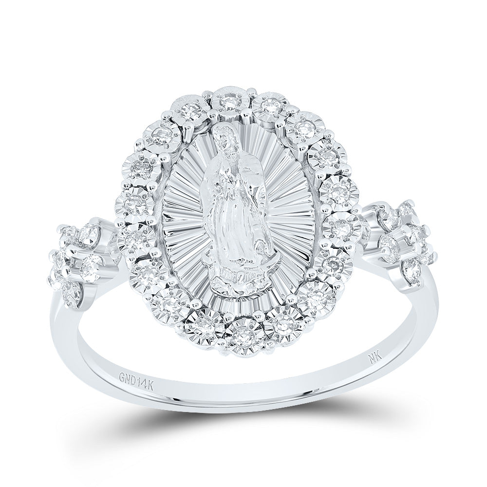 1/4CTW-DIA NK VIRGIN MOTHER MARY OVAL LADIES  RING