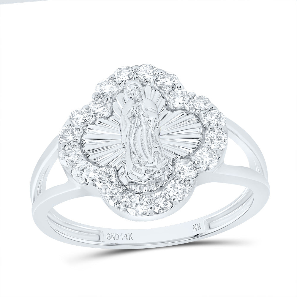 1/2CTW-DIA NK FASHION VIRGIN MOTHER MARY CLOVER LADIES RING