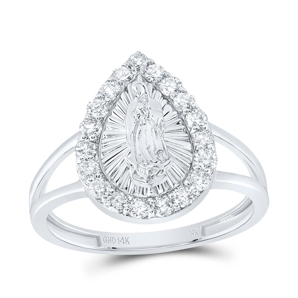 1/2CTW-DIA NK FASHION VIRGIN MOTHER MARY PEAR LADIES RING