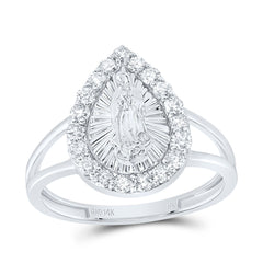 1/2CTW-DIA NK FASHION VIRGIN MOTHER MARY PEAR LADIES RING