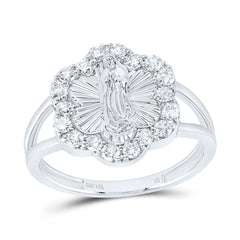 1/2CTW-DIA NK FASHION VIRGIN MOTHER MARY FLOWER LADIES RING