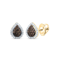 1/4CTW-DIA P1 GIFT COGNAC NATURAL DIAMOND PEAR STUD EARRING