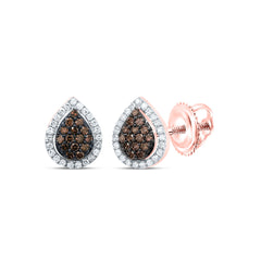 1/4CTW-DIA P1 GIFT COGNAC NATURAL DIAMOND PEAR STUD EARRING