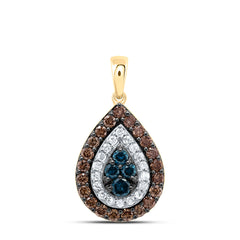 5/8CTW-DIA P1 GIFT COGNAC NATURAL, BLUE-DIA PEAR PENDANT