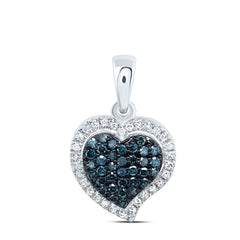 1/5CTW-DIA P1 GIFT BLUE DIAMOND HEART  PENDANT
