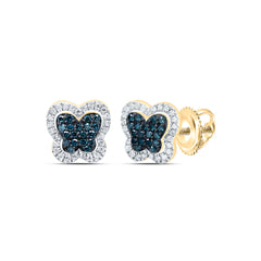 1/3CTW-DIA P1 GIFT BLUE DIAMOND BUTTERFLY STUD EARRING
