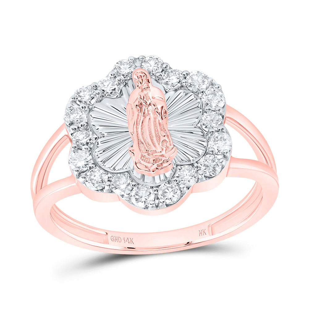 1/2CTW-DIA NK FASHION VIRGIN MOTHER MARY FLOWER LADIES RING
