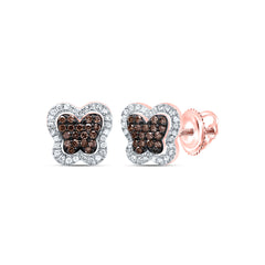 1/3CTW-DIA P1 GIFT COGNAC NATURAL DIAMOND BUTTERFLY STUD EARRING