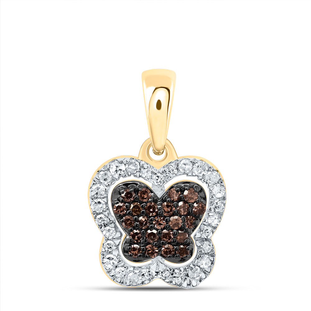 1/5CTW-DIA P1 GIFT COGNAC NATURAL DIAMOND BUTTERFLY PENDANT