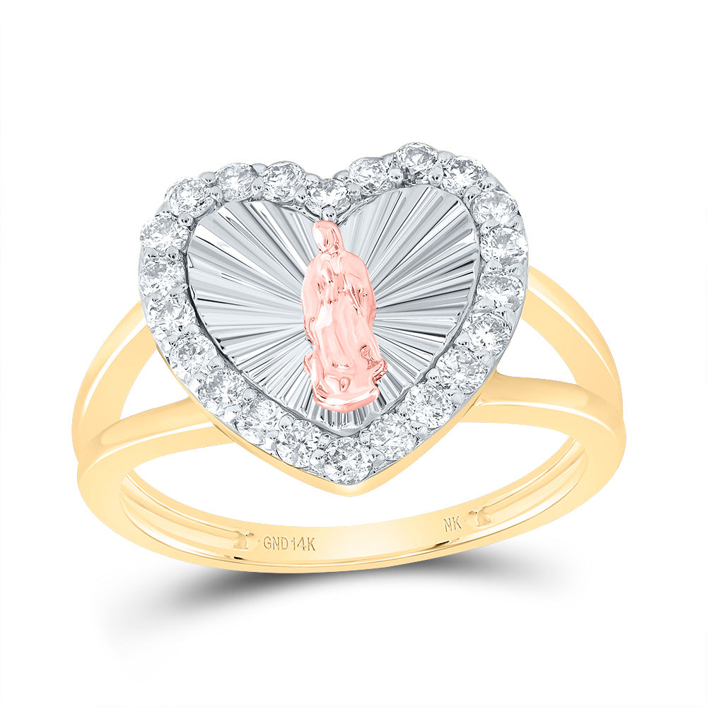 1/2CTW-DIA NK VIRGIN MOTHER MARY HEART LADIES RING