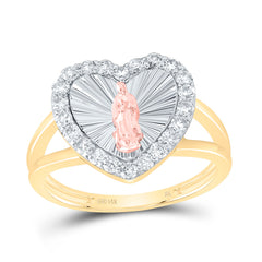 1/2CTW-DIA NK VIRGIN MOTHER MARY HEART LADIES RING