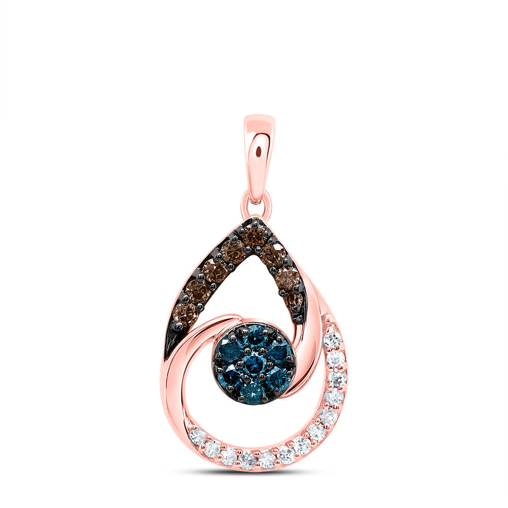 1/3CTW-DIA P1 GIFT COGNAC NATURAL, BLUE-DIA PEAR PENDANT